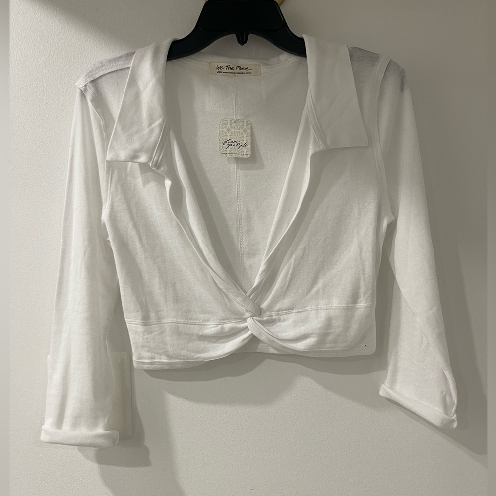Free People Collared Long Sleeve Tshirt